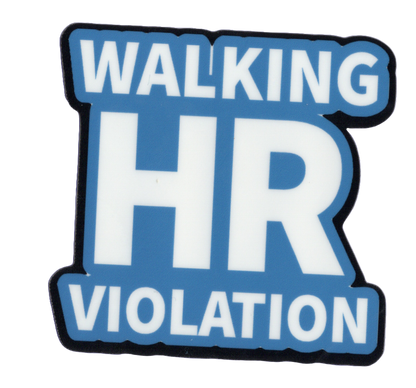 Durable vinyl, die-cut Walking HR Sticker