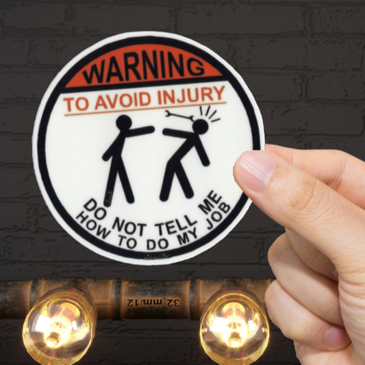 Durable, vinyl, die-cut, Warning To Avoid Injury Sticker.