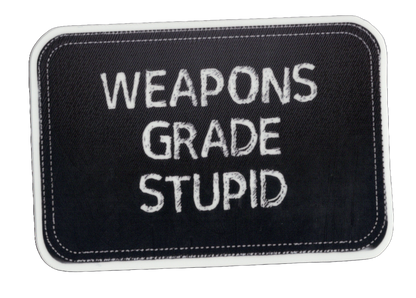 Durable vinyl, die-cut Weapons Grade Sticker