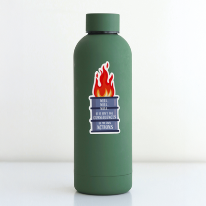Durable, vinyl, die-cut, Well Well Sticker.