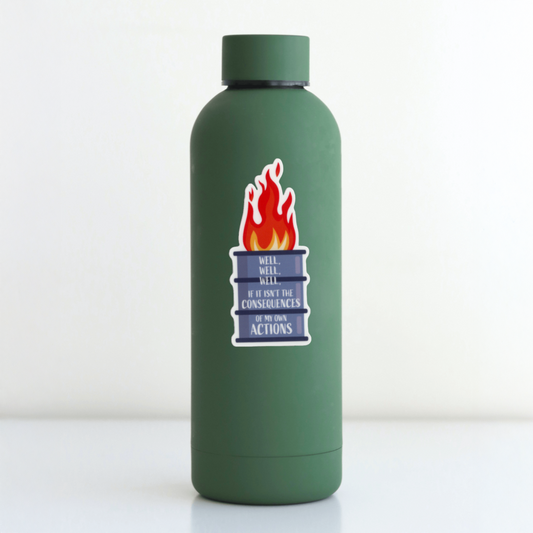 Durable, vinyl, die-cut, Well Well Sticker.