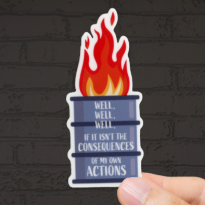 Durable, vinyl, die-cut, Well Well Sticker.