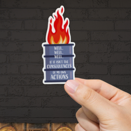 Durable, vinyl, die-cut, Well Well Sticker.