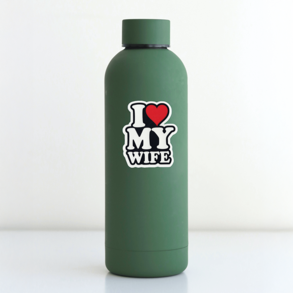 Durable, vinyl, die-cut, My Wife Sticker.