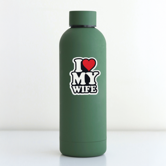 Durable, vinyl, die-cut, My Wife Sticker.