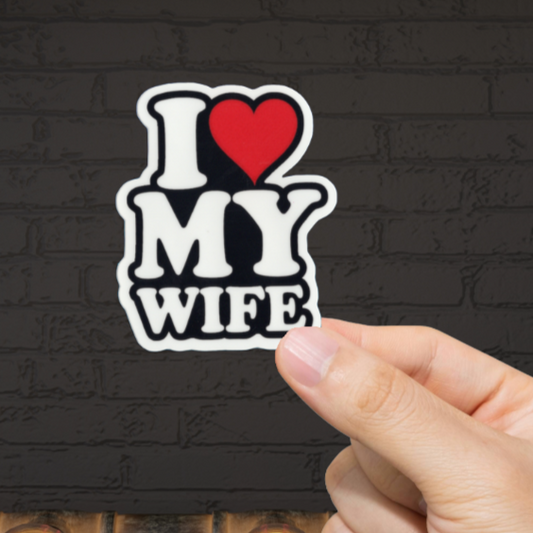 Durable, vinyl, die-cut, My Wife Sticker.