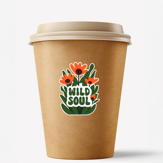 Durable, vinyl, die-cut, Wild Soul Sticker.