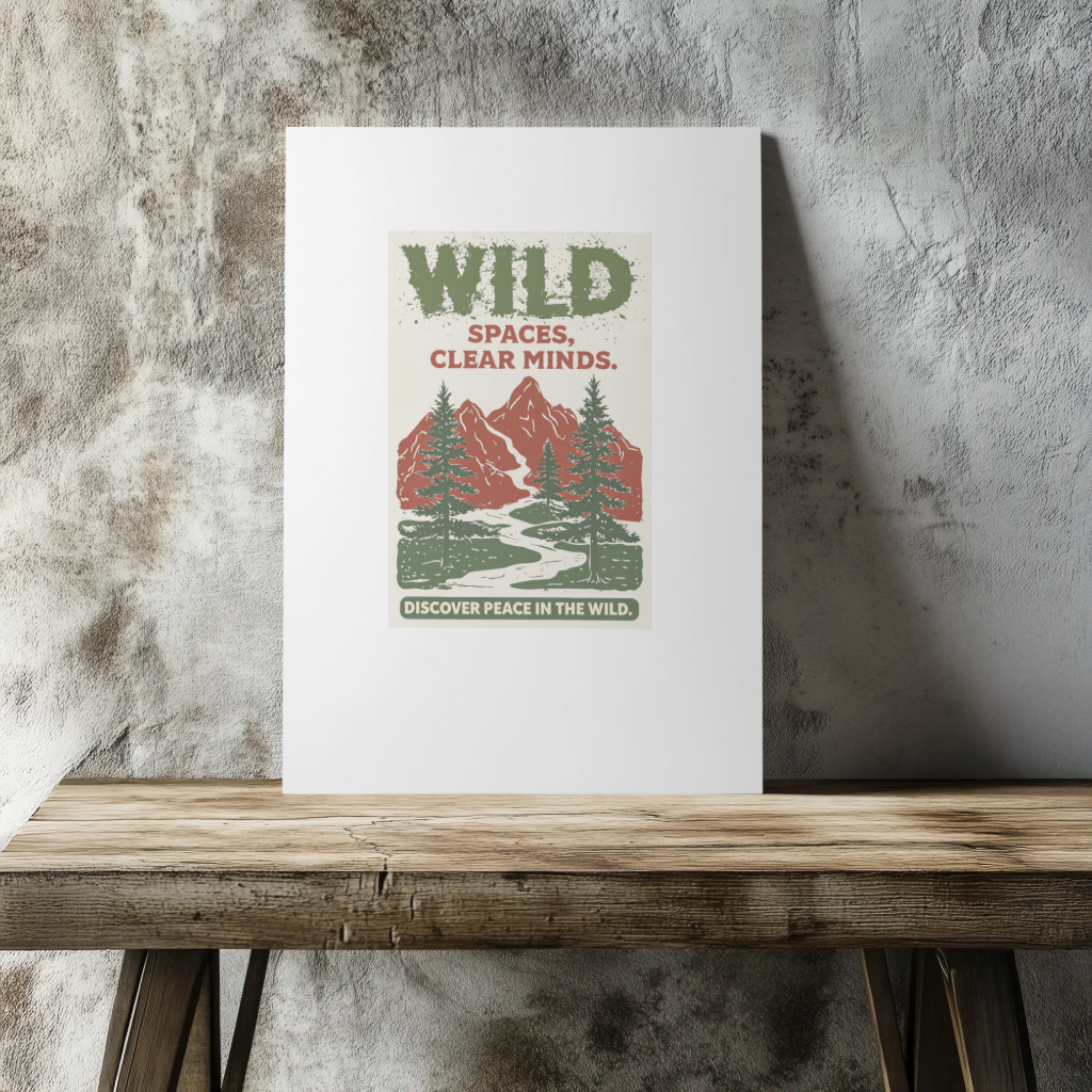 Durable, Vinyl, die-cut, Wild Spaces Clear Minds Sticker.