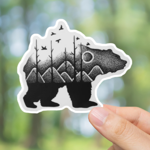 Vinyl, Wilderness Bear Night Sticker.