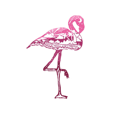 Durable vinyl, die-cut Wilderness Flamingo Sticker