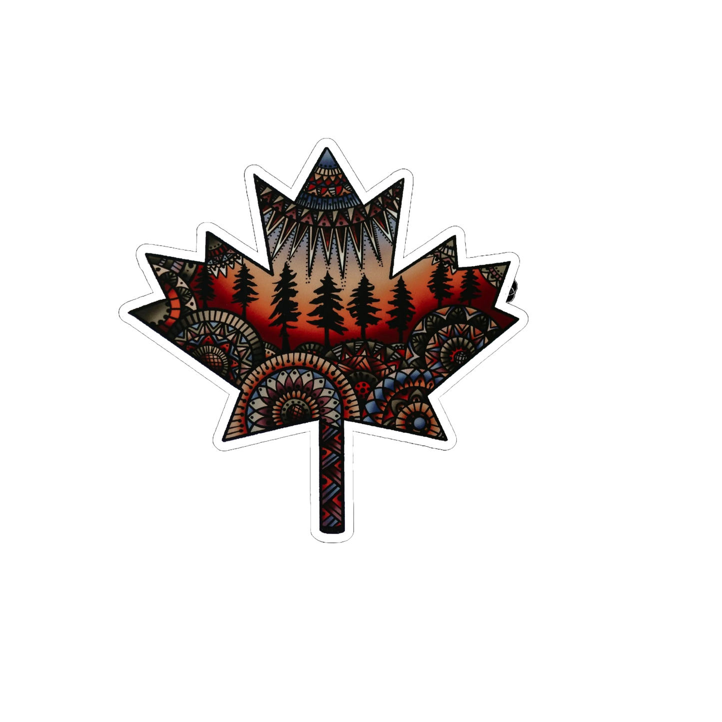Durable, die-cut Wilderness Maple Leaf Sticker