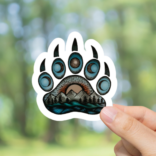 Durable, vinyl, die-cut, Wilderness Paw Sticker.