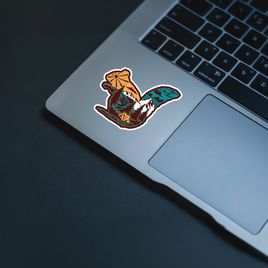 Durable, vinyl, die-cut, Wilderness Squirrel Sticker.