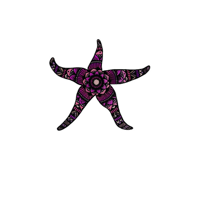 Durable vinyl, die-cut Wilderness Starfish Sticker