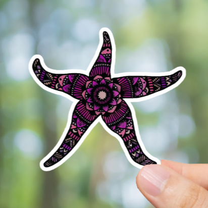 Durable, vinyl, Wilderness Starfish Sticker.