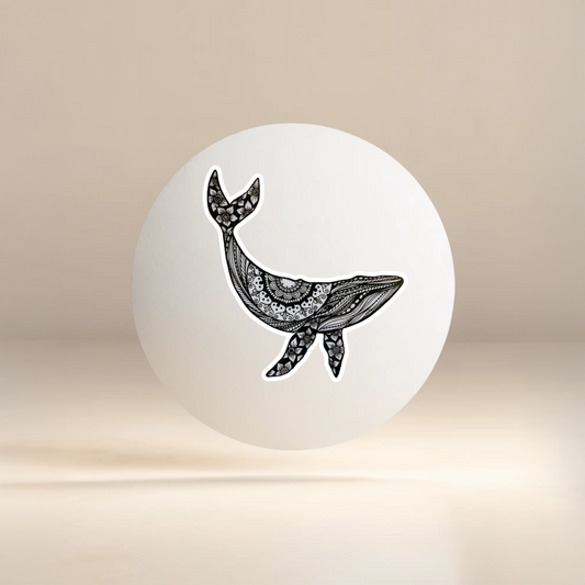 Durable, vinyl, die-cut, Wilderness Whale Sticker.