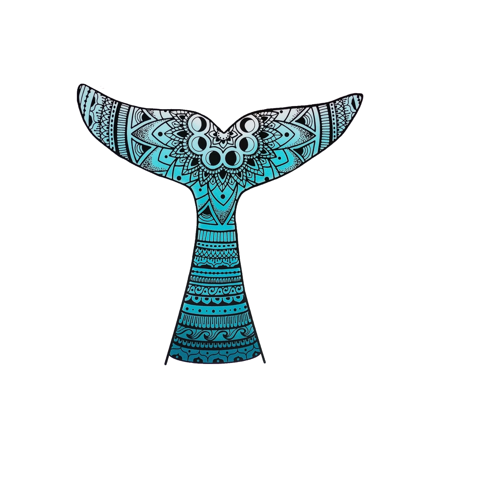 Durable vinyl, die-cut Wilderness Whale Tail Sticker