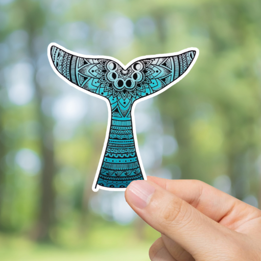 Durable, vinyl, Wilderness Whale Tail Sticker.