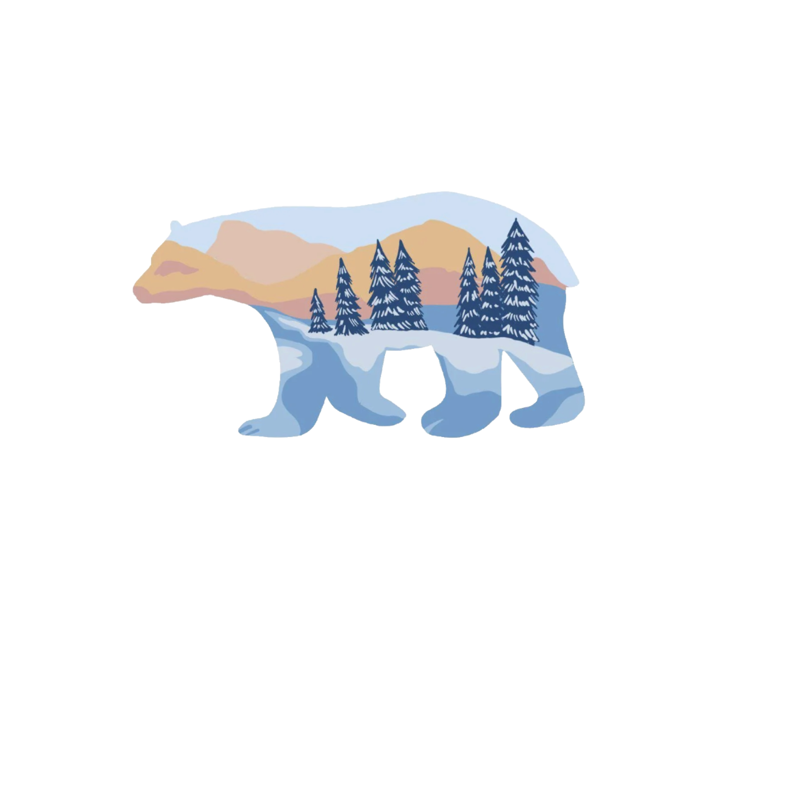Durable, die-cut Winter Bear Sticker