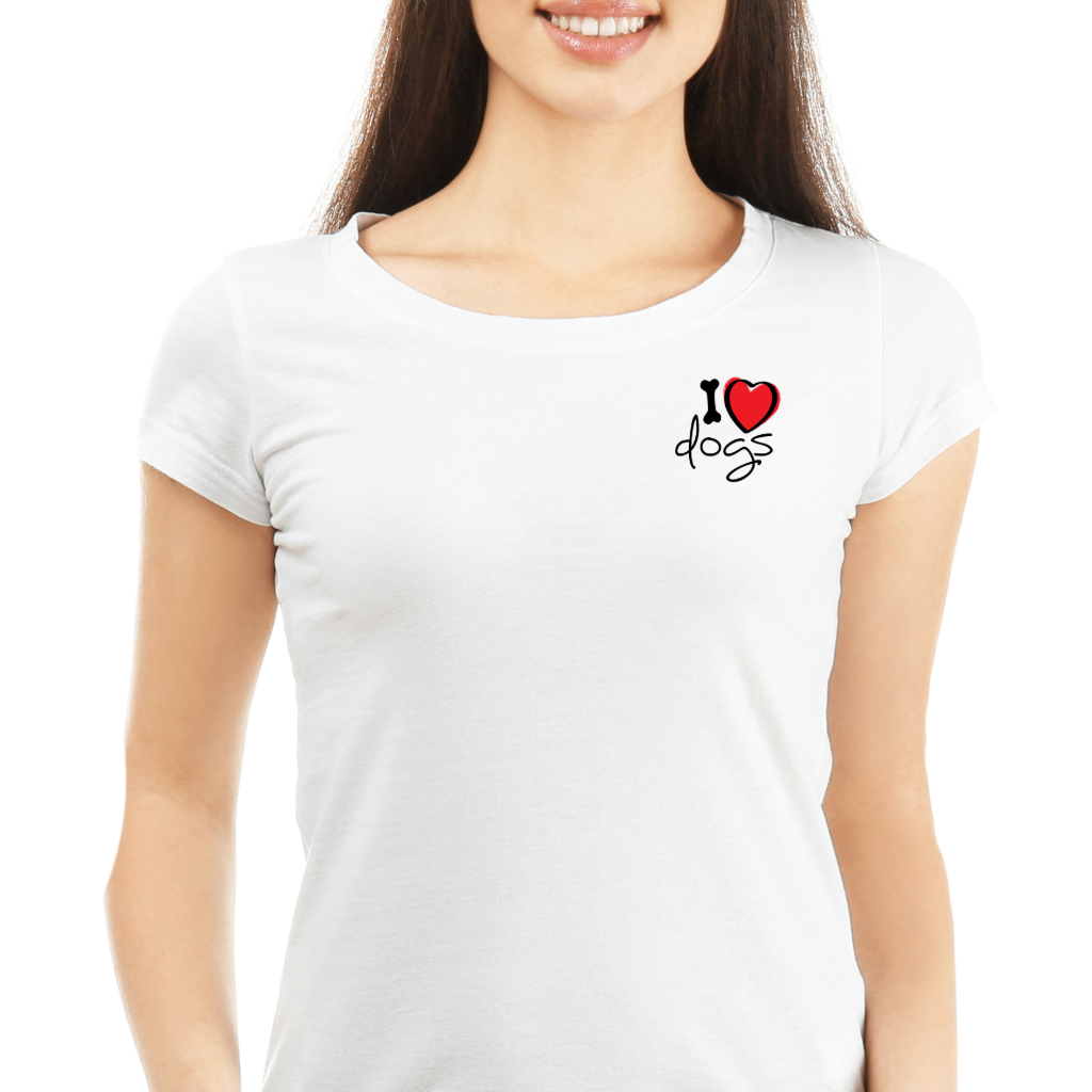 Ollie's: I Love Dogs Woof T Shirt - 100% Cotton