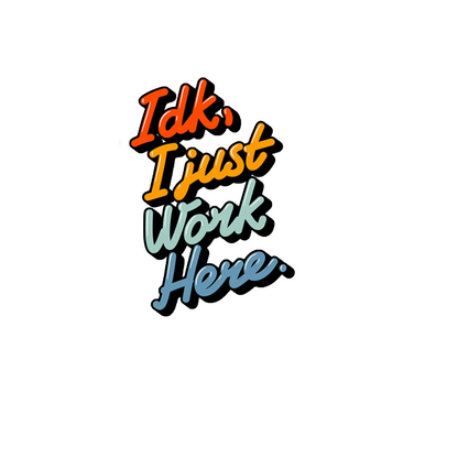 Durable vinyl die-cut Work Here Sticker