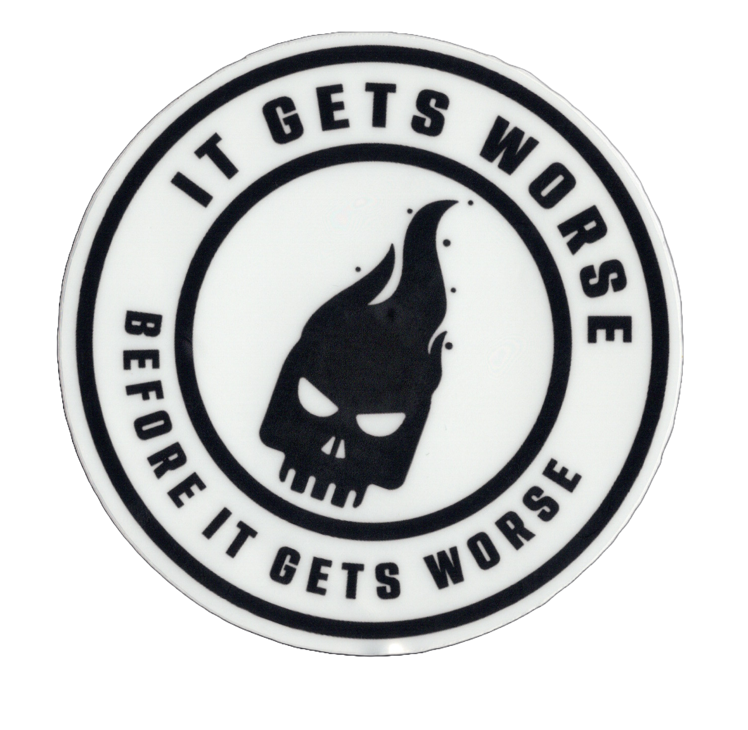 Durable vinyl, die-cut Worse Sticker