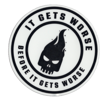 Durable vinyl, die-cut Worse Sticker
