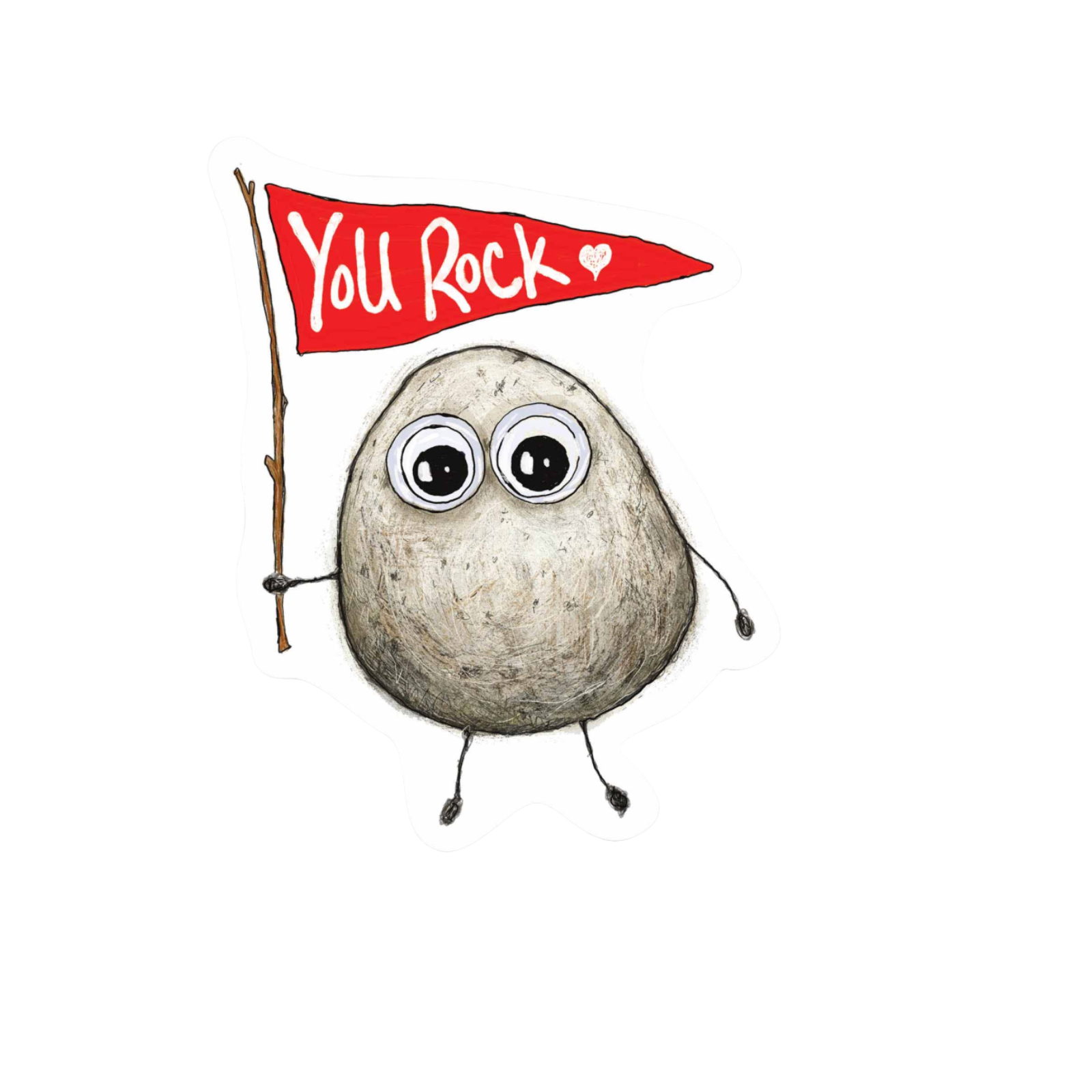 Our You Rock Sticker! unique, high-quality, vinyl die-cut, eco-friendly stickers