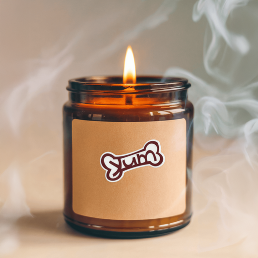 Durable, vinyl, die-cut, Yum Dog Bone Sticker.