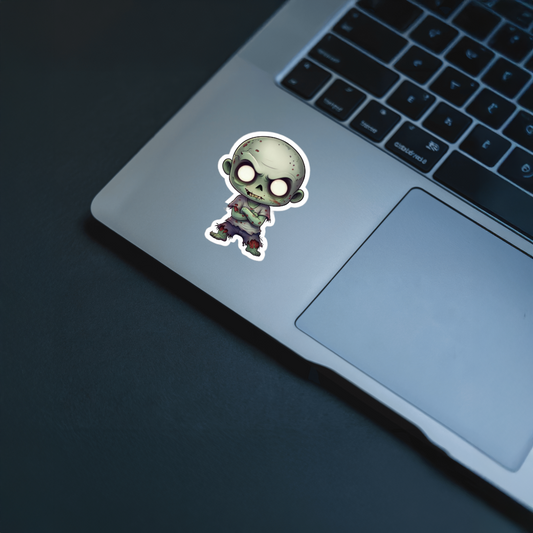 Durable, vinyl, die-cut, Zombie Child Sticker.