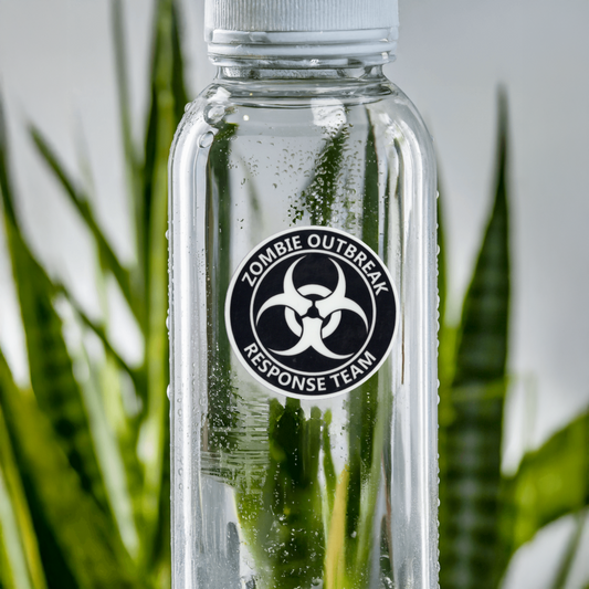 Durable, vinyl, die-cut, Zombie Outbreak Response Sticker.