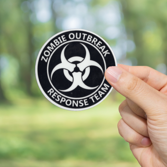 Durable, vinyl, Zombie Outbreak Response Sticker.