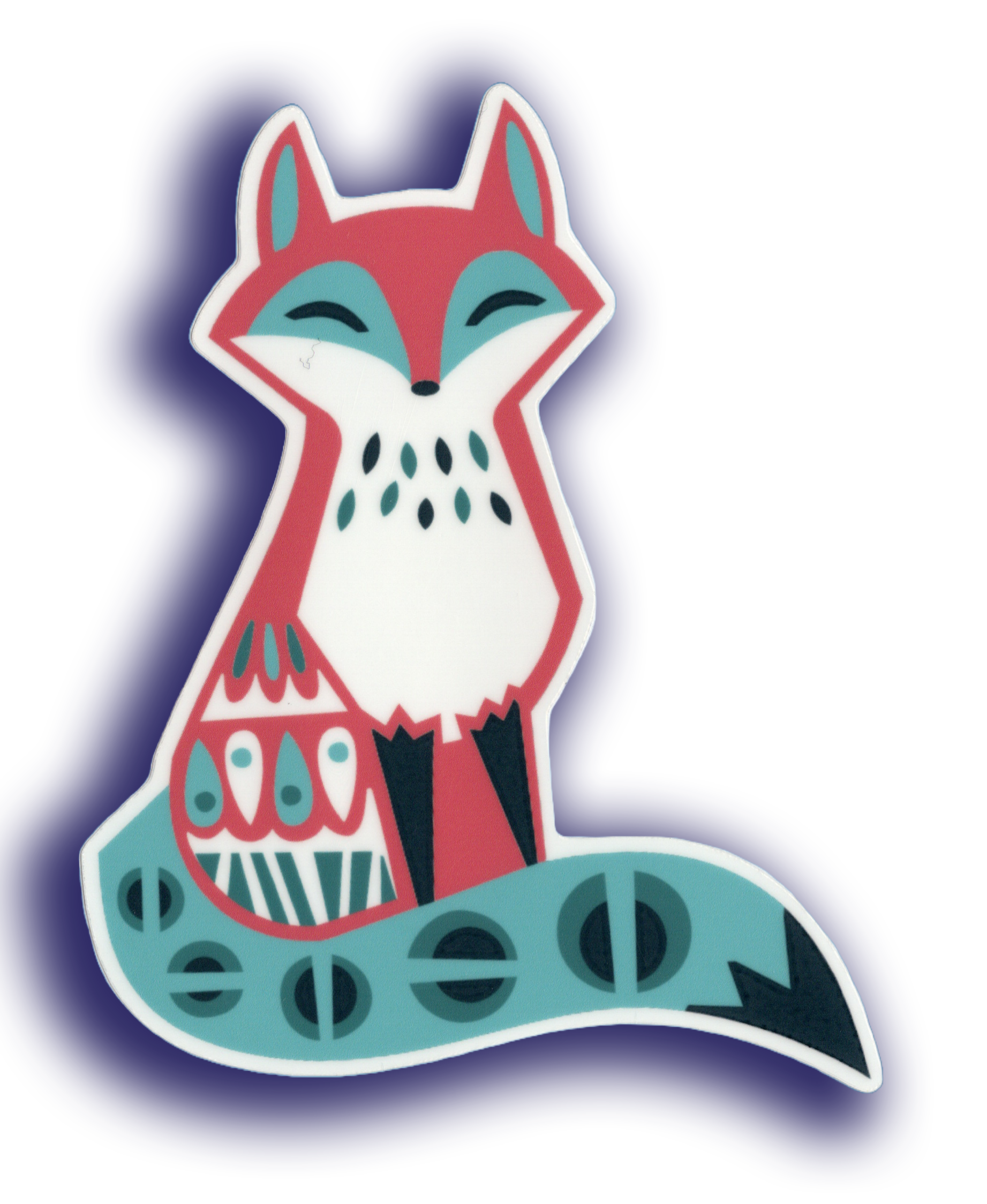Durable vinyl, die-cut Fox Sticker