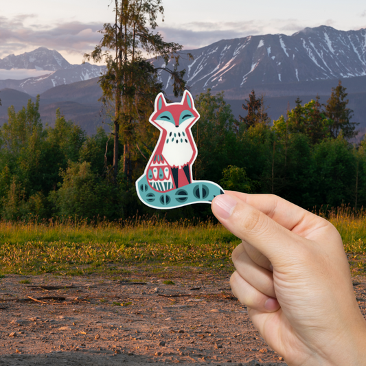 Durable, vinyl, die-cut, Fox Sticker.