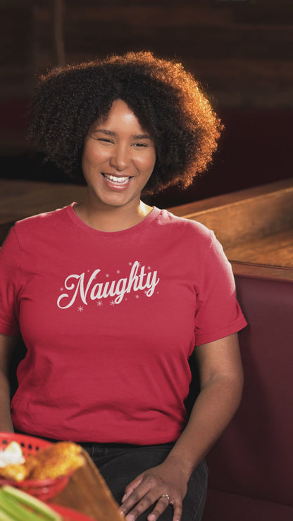 Ollie's: Holiday "Naughty" - 100% Cotton Graphic T-Shirt