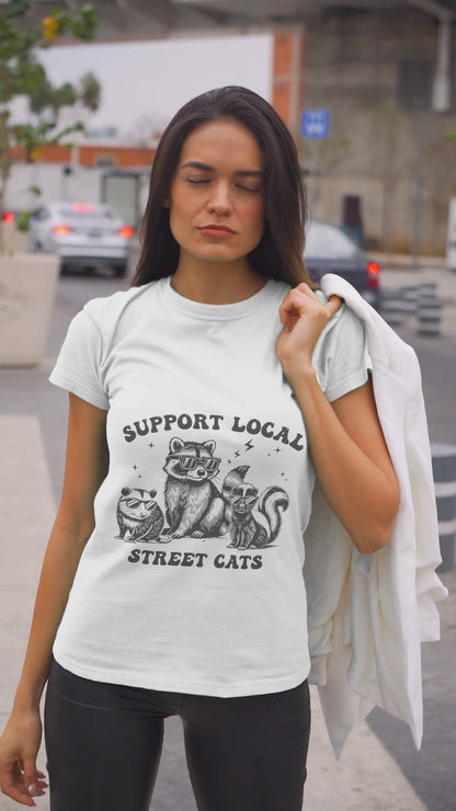 Ollie's: 'Support Local Street Cats' - 100% Cotton T-Shirt