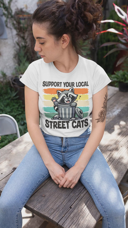 OIllie's: 'Support Your Local Street Cats' - 100% Cotton T-Shirt